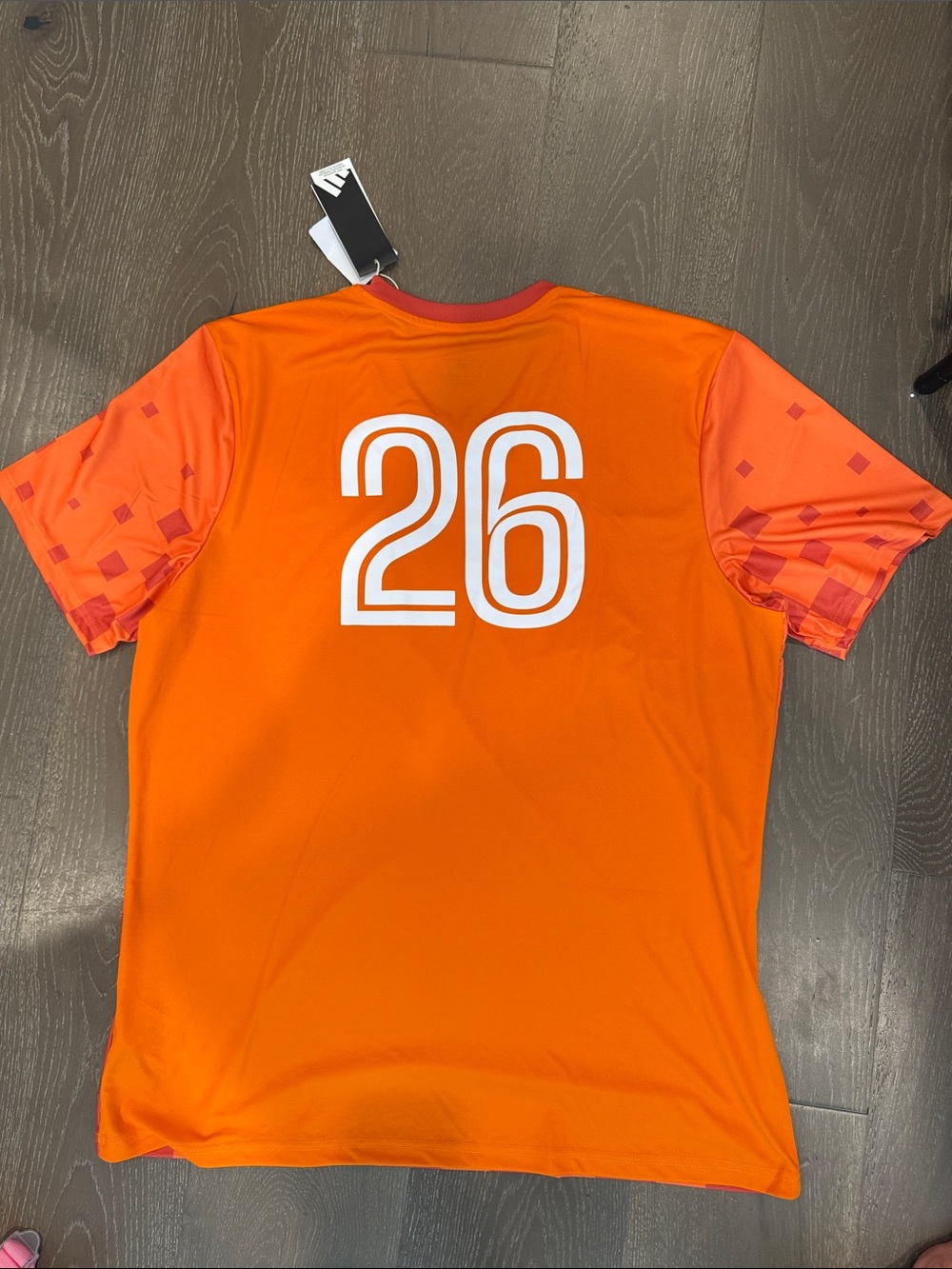 Adidas FIFA Orange Pixel-Block Soccer Jersey with White Stripes - XL - Picture 2 of 4